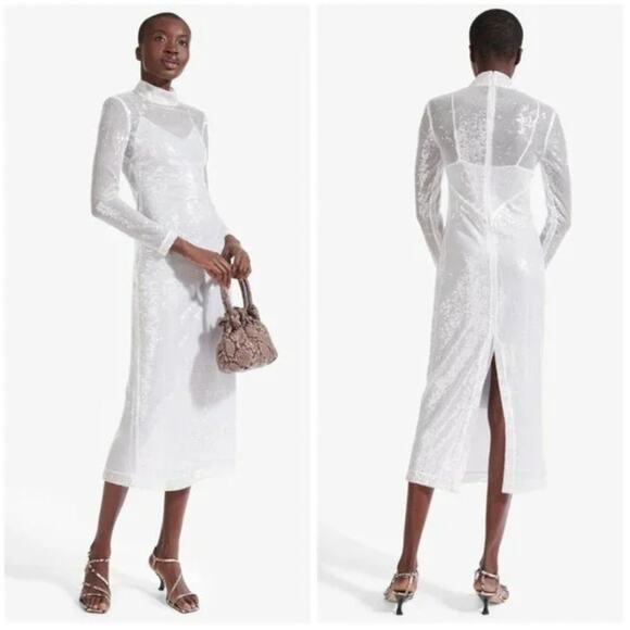 Staud Liza Mock Neck Sequin Dress - Picture 2 of 6